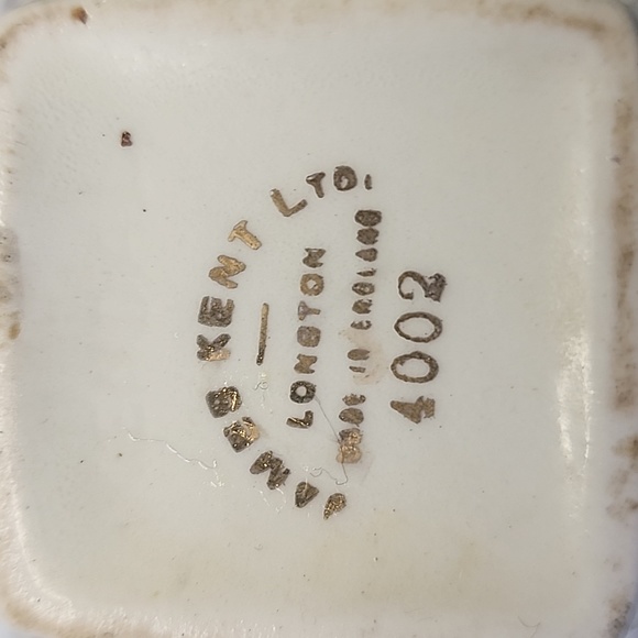 JAMES KENT LTD. LONGTON ENGLAND CREAM/SUGAR/TRAY #4002 'YELLOW & PURPLE VIOLETS' - Picture 5 of 6